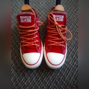 CONVERSE Unisex Skate Lo Ox Maroon Burgundy Red Line Lace Sneakers Women 7 Shoes